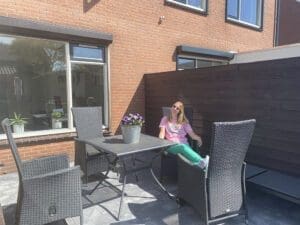 Parasols op het terras