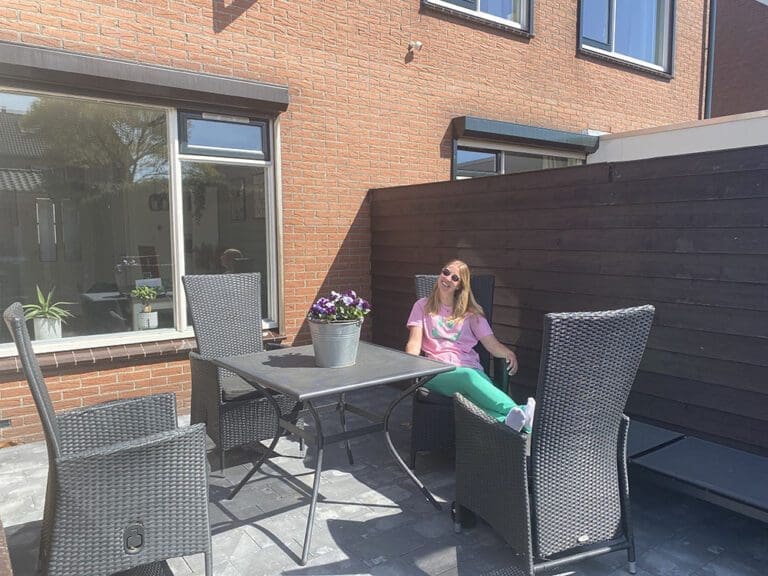 Parasols op het terras