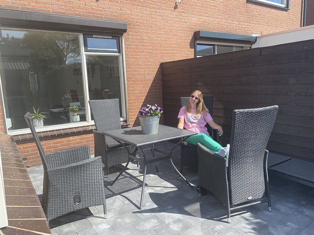 Parasols op het terras 